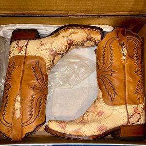 🖤🖤Vintage Lucchese 2000 Python Skin Boots Size 8B🖤🖤
